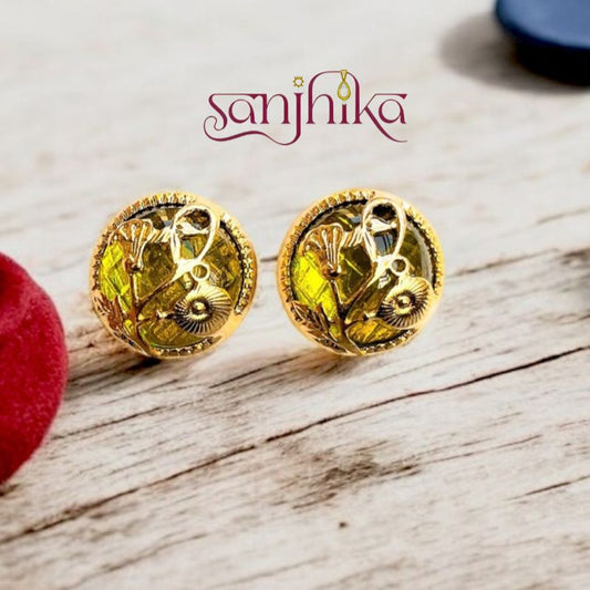 Sanjhika Vintage Floral Stud Earrings