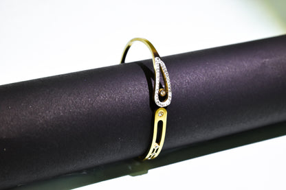 Modern Teardrop CZ Accent Gold Bracelet